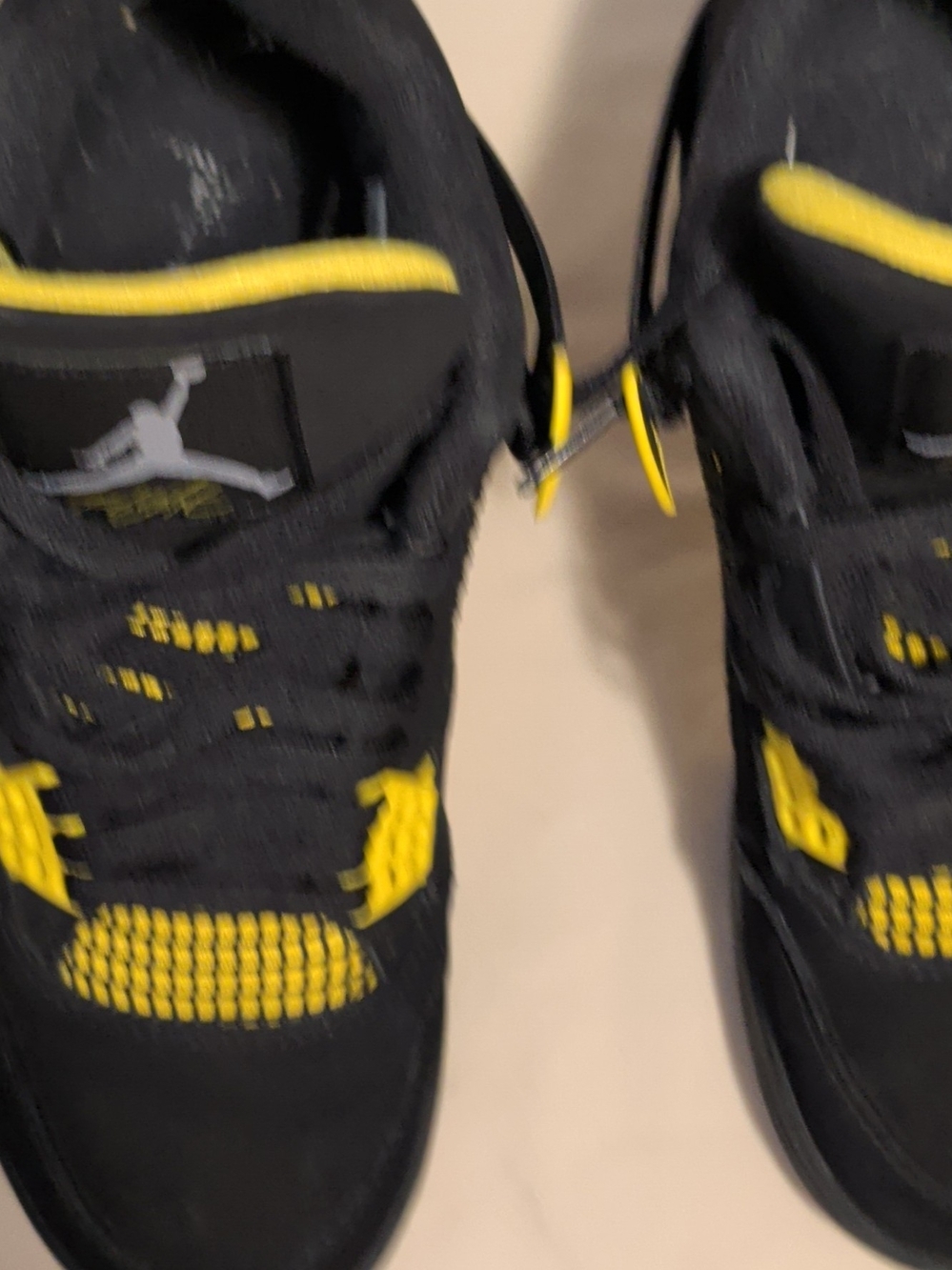 Jordan Kids Black and Yellow Retro Sneakers